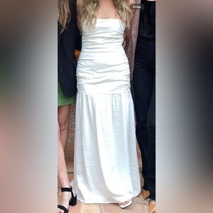 SIR Cael Linen Gathered Midi Dress - Size Small